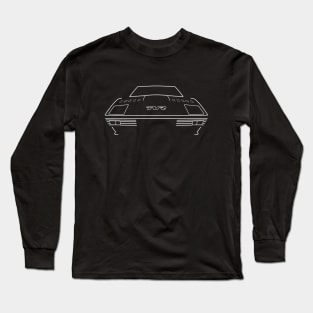 TVR Tasmin 1980s classic sports car white outline graphic Long Sleeve T-Shirt